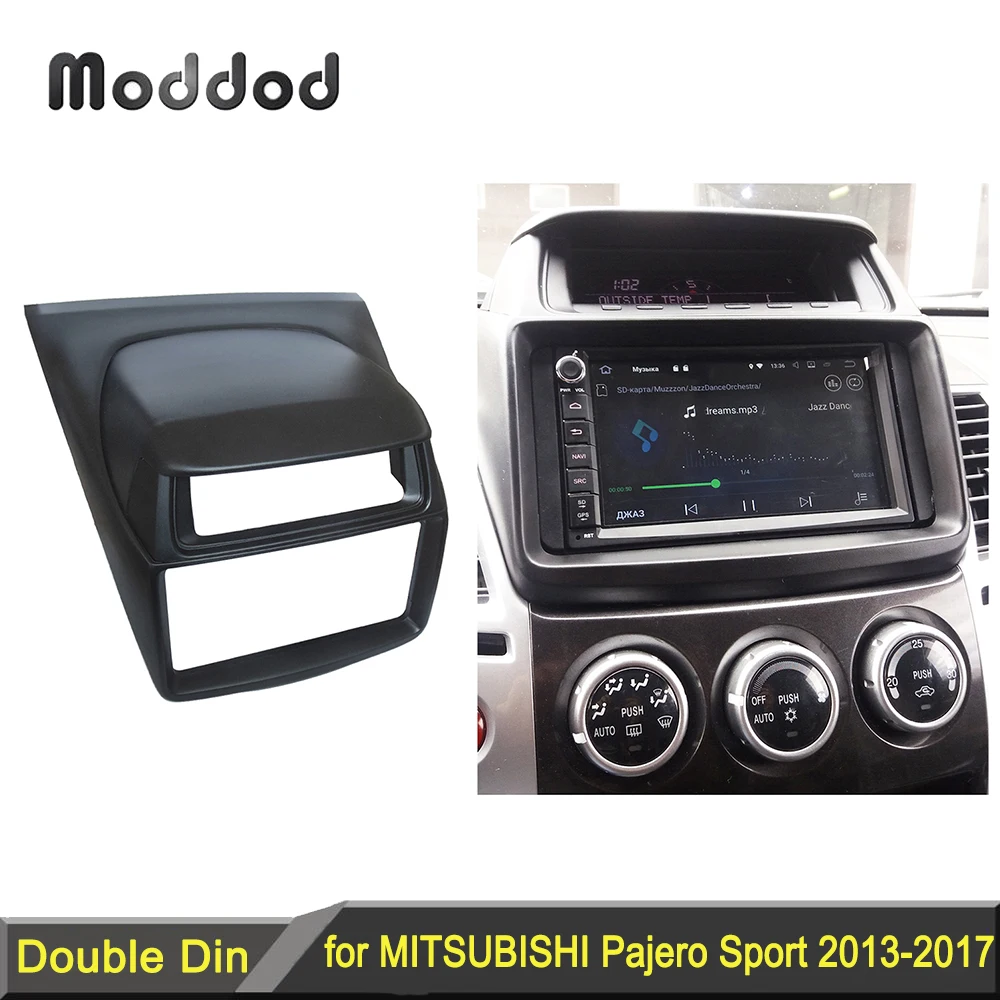 Doppelte Din-Blende für Mitsubishi Pajero Sport Triton L200 Radio DVD Stereo Panel Dash Montage Installation Trim Kit Gesichtsrahmen Image