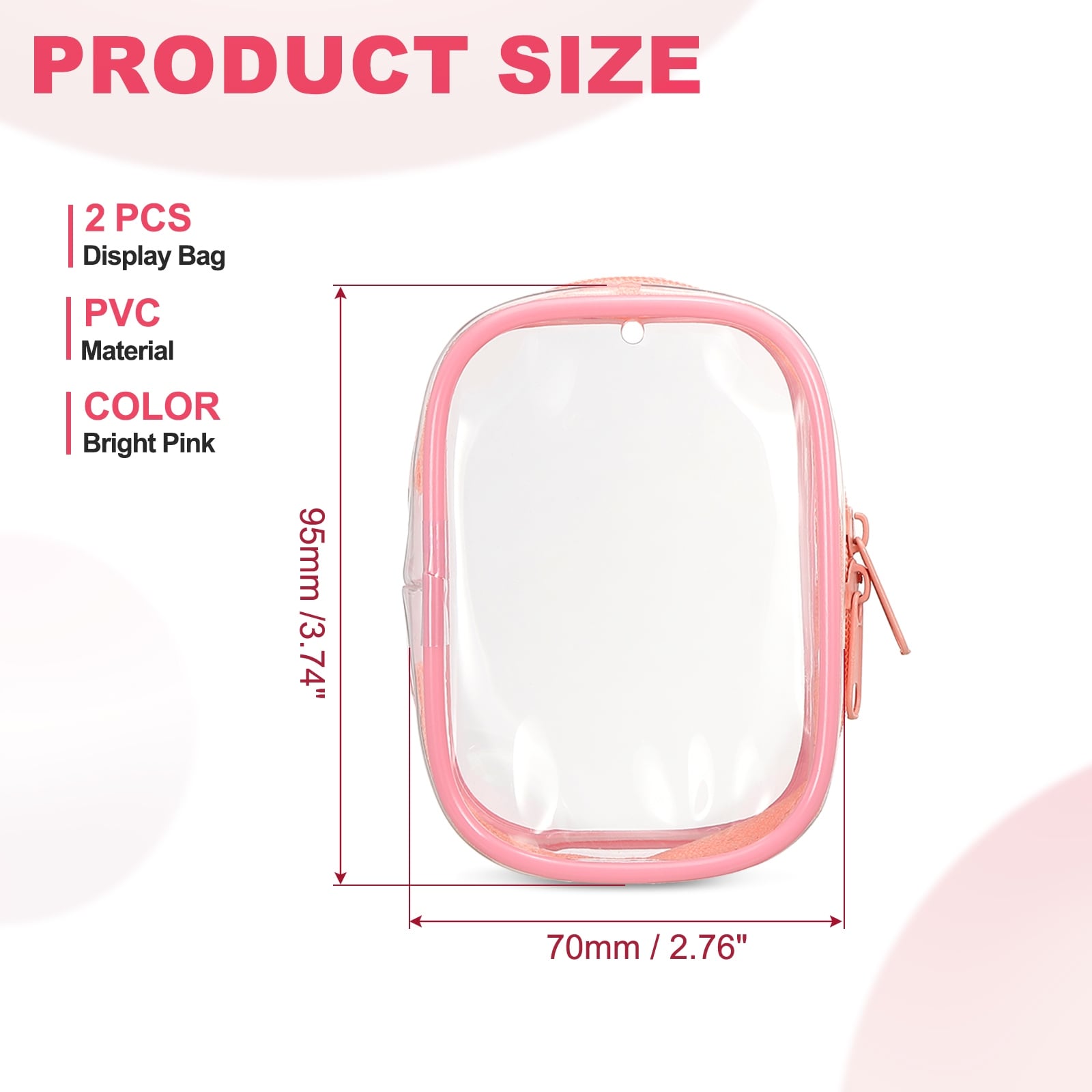Clear Figure Display Bag, PVC Portable Small Dolls Storage Bag, Zipper Closure Carrying Display Case Pouch