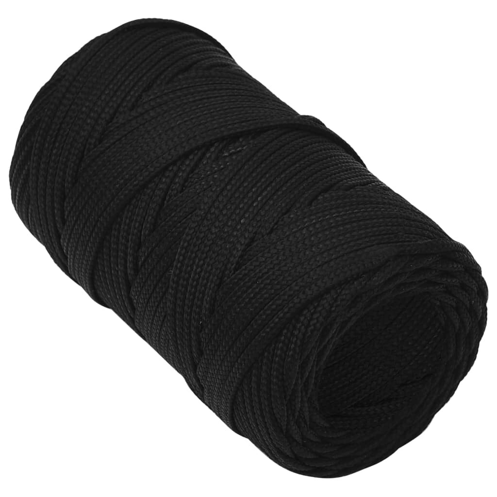 vidaXL Arbeitsseil Schwarz 2 mm 100 m Polyester Image