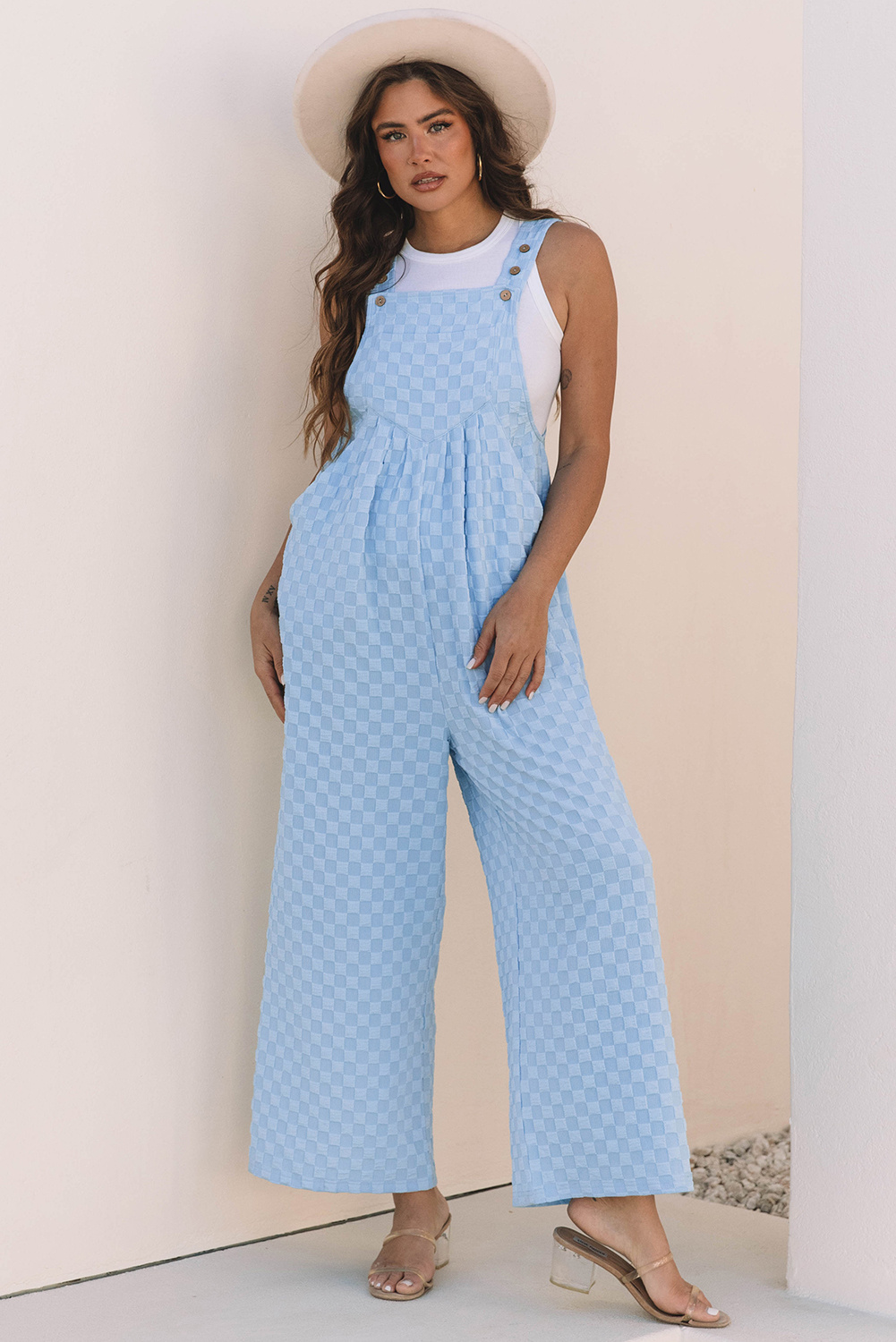 Kariertes Weitbein-Jumpsuit Image