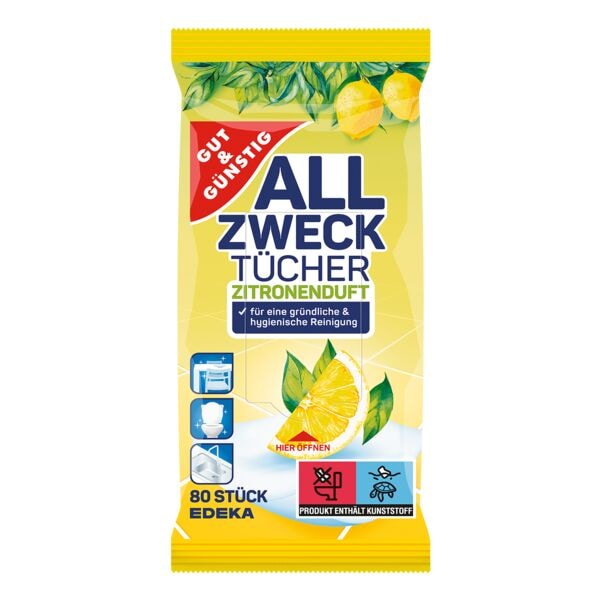Gut & Günstig Allzwecktücher »Zitronenduft« 80 Stück Image