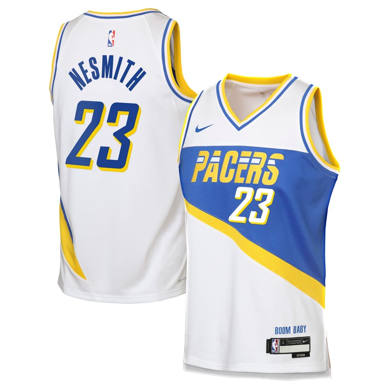 Maillot Swingman Nike City Edition 2025/26 des Indiana Pacers - Blanc - Aaron Nesmith - Jeune - unisexe Taille: M (10/12)
