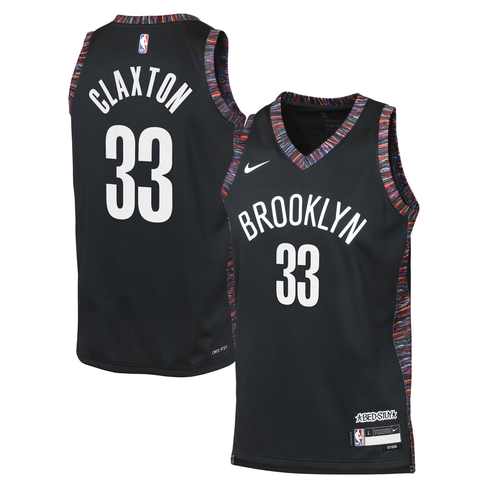 Maillot Swingman Nike City Edition 2025/26 des Brooklyn Nets - Noir - Nic Claxton - Jeune - unisexe Taille: M (10/12)