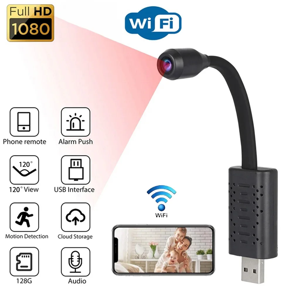 1080P HD Mini Kamera USB WiFi Drahtlose Kamera Video Recorder Bewegungserkennung Überwachung Camcorder Unterstützung Remote View 16-128G Image