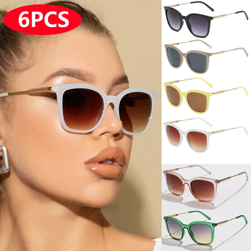 Wandern 6 stücke/3 stücke Klassische Quadratische Anti Licht Gläser Frauen Männer Vintage Marke Brillen Legierung Rahmen Mode Stil shades Oculos Image
