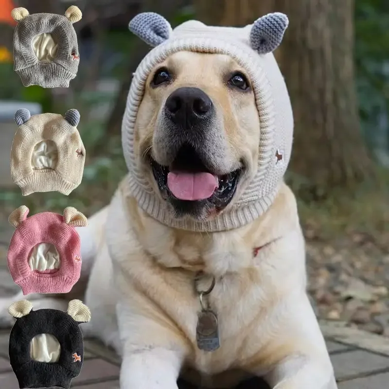 Lustige Winter-Hundemütze mit Gehörschutz, bequeme Haustier-Kopfbedeckung für Golden Retriever Outdoor, kalte Jahreszeit, Spaziergänge und Anziehen Image