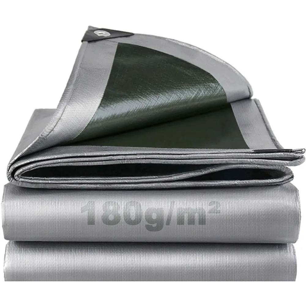 Plane, wasserdichte Stoffplane, 180 g/m2, PE-Plane, UV-beständig, wetterfest, Sonnensegel für Gartenmöbel, Pool, Holz