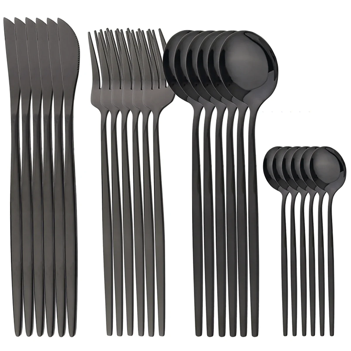 24-teiliges Geschirr-Set aus Edelstahl, Messer, Gabel, Löffel, Besteck, Geschirr-Set, Küche, Besteck, Abendessen, westliches Besteck, Tischset