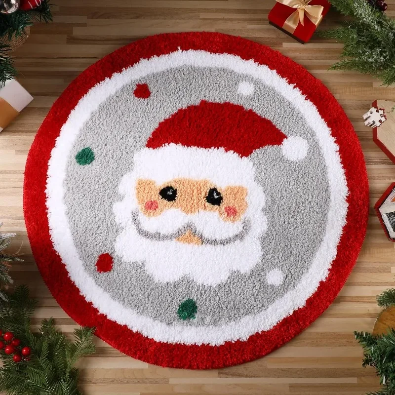 Tapis de salle de bain de noël, 1 pièce, décor du père noël, tapis de bain absorbant, pour baignoire, porte de salle de bain, antidérapant, lavable