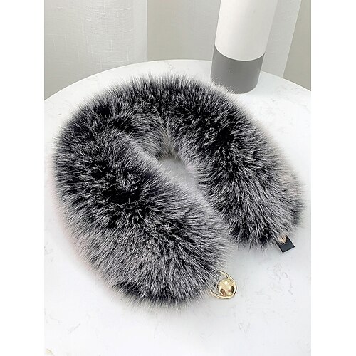 Damen-Weihnachtsschal mit Kunstpelzkragen, weich und kuschelig, erhältlich in Rot, Weiß und vielen weiteren Farben – das perfekte Weihnachtsgeschenk Image