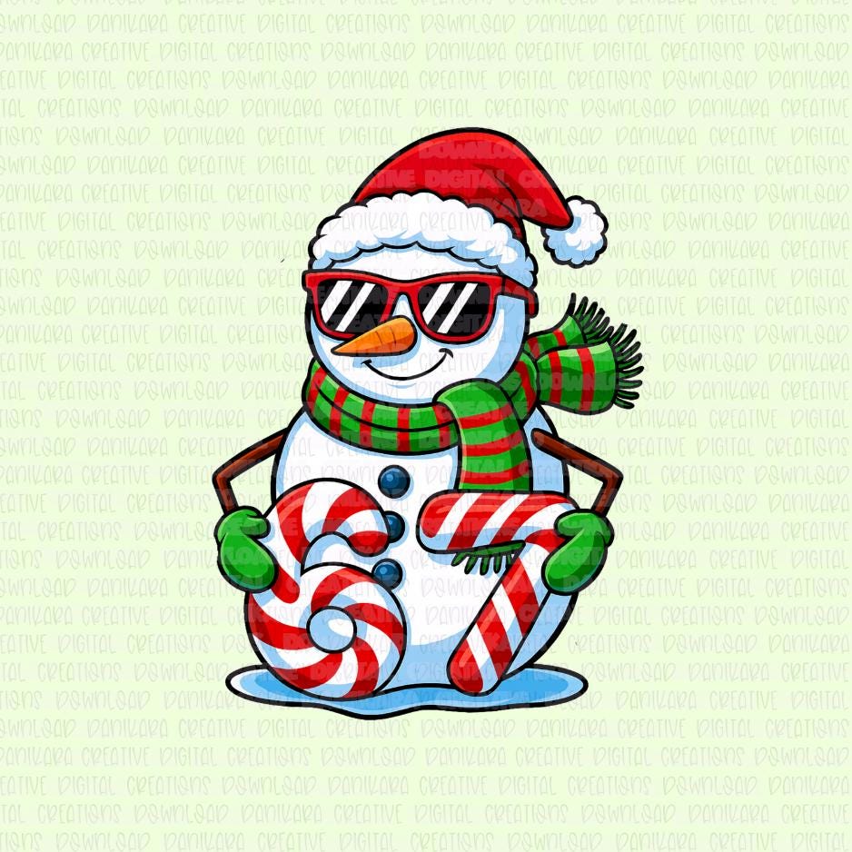 67 pupazzo di neve STL e PNG, targa pupazzo di neve di Natale PNG, 67 Stl di Natale con PNG, sei sette STl, png di Natale, pupazzo di neve png e stl,