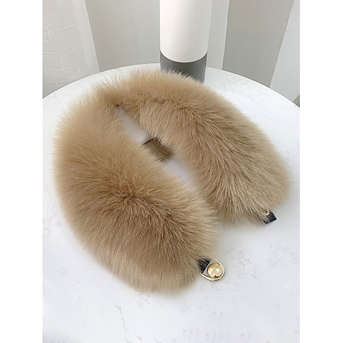 Damen-Weihnachtsschal mit Kunstpelzkragen, weich und kuschelig, erhältlich in Rot, Weiß und vielen weiteren Farben – das perfekte Weihnachtsgeschenk Image