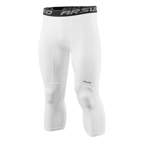 Herren Gestreift Fluoreszierend Sporthose Sport leggings Laufhose Lang Tights Running Kompressionsstrumpfhosen Fahhrad 3/4-Tights Basisschicht Sommer Herbst Sport Schnelltrocknend Weich Image