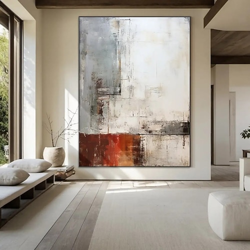 Handgemaltes Ölgemälde auf Leinwand, moderne abstrakte Wanddekoration für Wohnzimmer, gerollt, rahmenlos, ungespannt Image