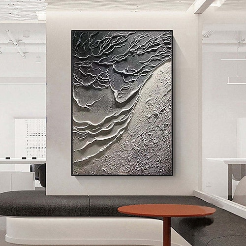 Handgemaltes Ölgemälde auf Leinwand, Wanddekoration, schlichte abstrakte Textur, für die Heimdekoration, auf Keilrahmen gespannt / gerolltes, rahmenloses Gemälde Image