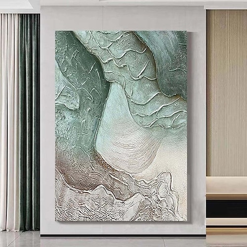 Handgemaltes Ölgemälde auf Leinwand, Wanddekoration, schlichte abstrakte Textur, für die Heimdekoration, auf Keilrahmen gespannt / gerolltes, rahmenloses Gemälde Image