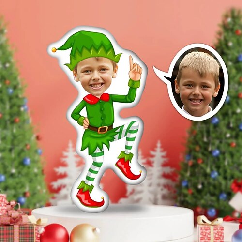 Personalisiertes Fotokissen für Weihnachten, kreatives DIY-Kissen in Humanoidform, lustiges Geburtstagsgeschenk für Freunde, einzigartiges Fotokissen, individuelle Fotogeschenke zu Weihnachten Image