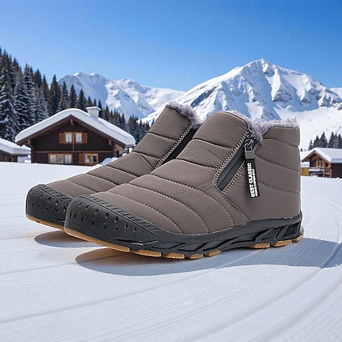 Wasserdichte, isolierte Herren-Schneestiefel – rutschfeste, warme Winterschuhe für Outdoor-Abenteuer und kaltes Wetter Image