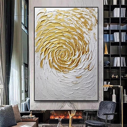 Mintura, handgefertigte abstrakte Ölgemälde mit Goldstruktur auf Leinwand, moderne Wanddekoration für Ihr Zuhause, gerollt, rahmenlos, ungespannt. Image