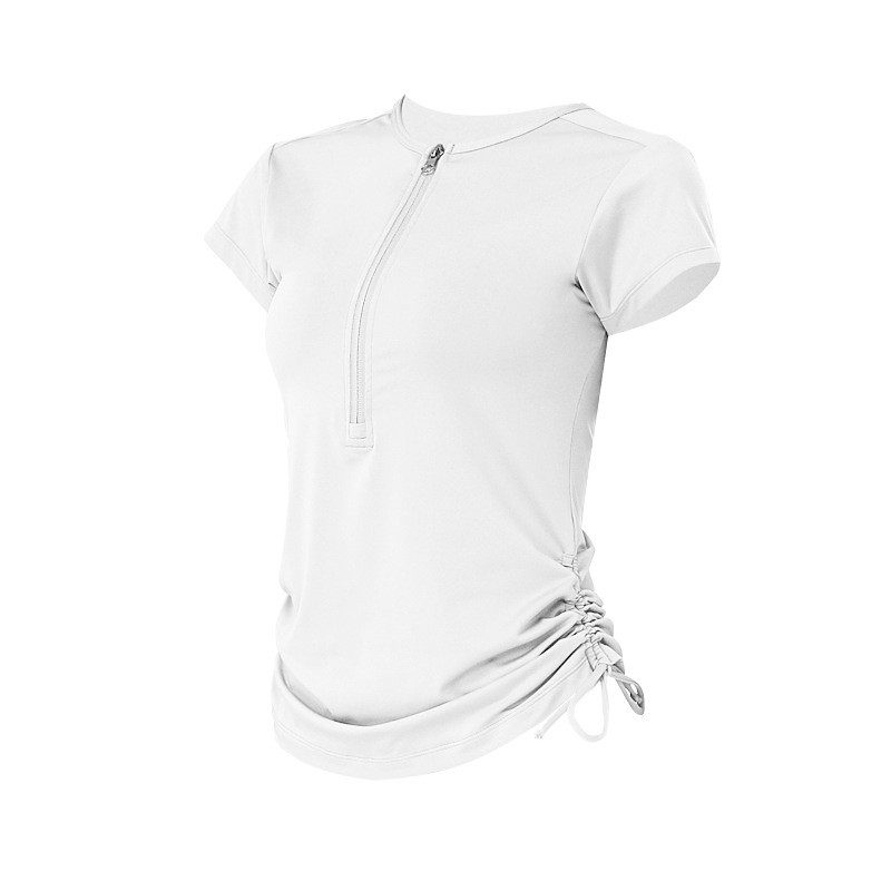 Women's Solid Colored Workout Tee Workout Tops Elastic Sweat-Wicking Breathable Tennis Pickleball Yoga Crew Neck Top White Pink Blue Tennis Clothing