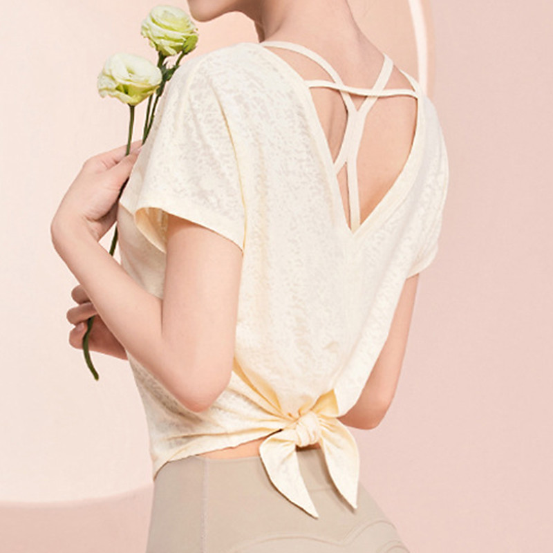 Women's Solid Colored Workout Tee Workout Tops Loose Fit Elastic Sweat-Wicking Breathable Tennis Pickleball Yoga Crew Neck Top White Yellow Pink Tennis Clothing