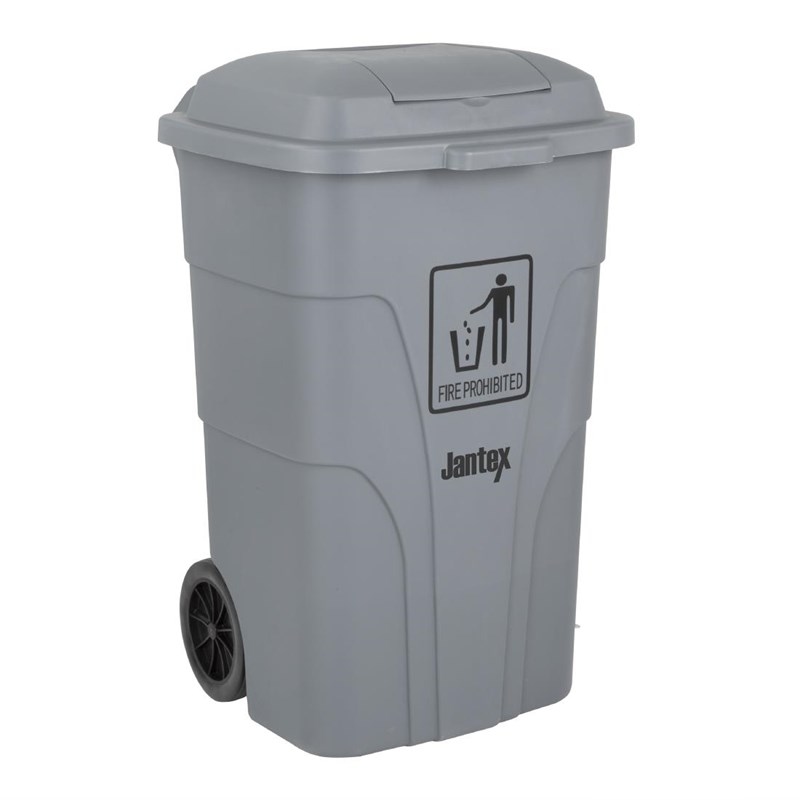 Jantex 120Ltr Mülltonne mit Fußpedal Grau Image