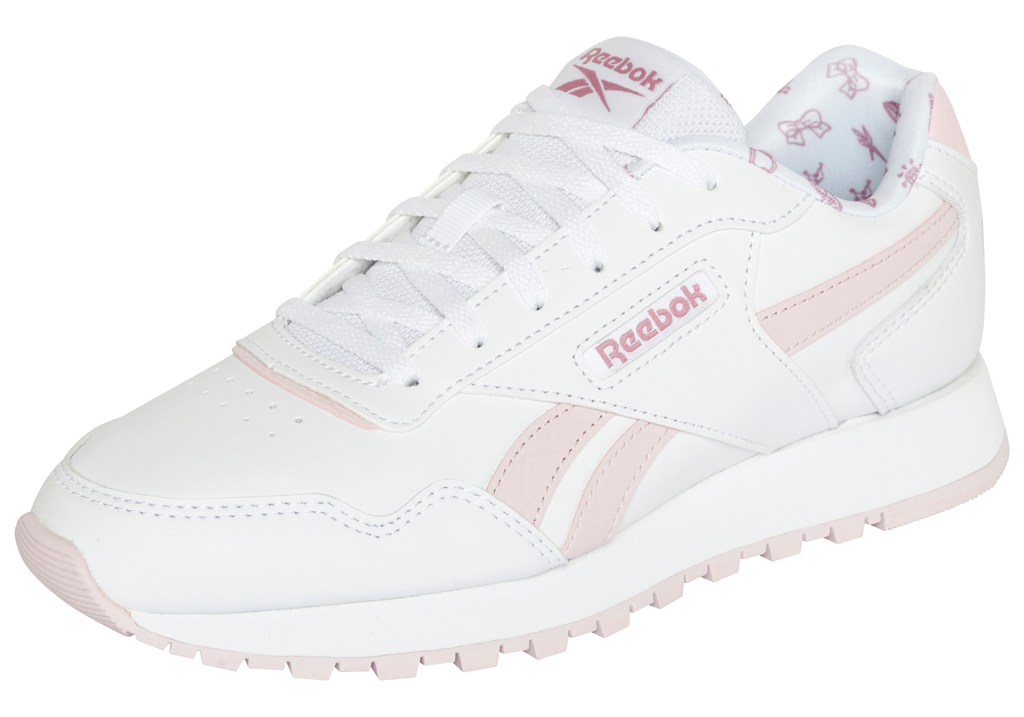 Sneaker REEBOK CLASSIC "REEBOK GLIDE", Damen, Gr. 34,5, weiß, frostedberry, dustyrose, Synthetik, Schuhe Sneaker