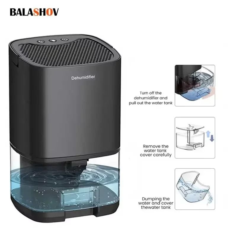 Portable Air Dehumidifier Mute Moisture Absorber Dryer For Home Bedroom Office Kitchen us white