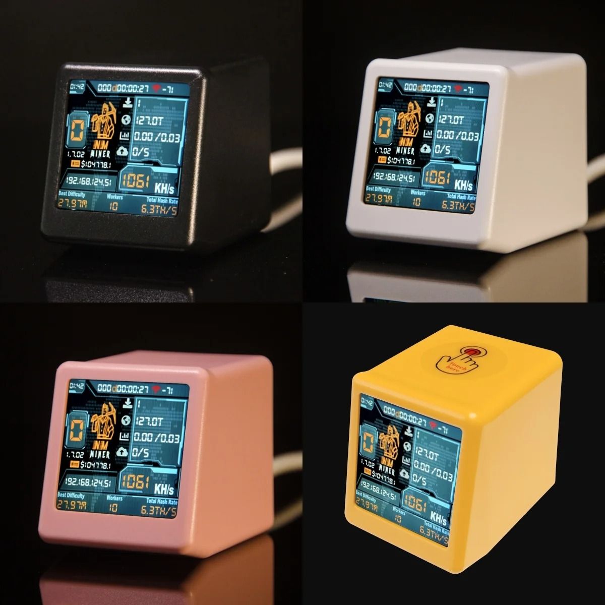 NMMiner Colorful Smart TV BTC Lottery Miner And Silent Desktop Clock white