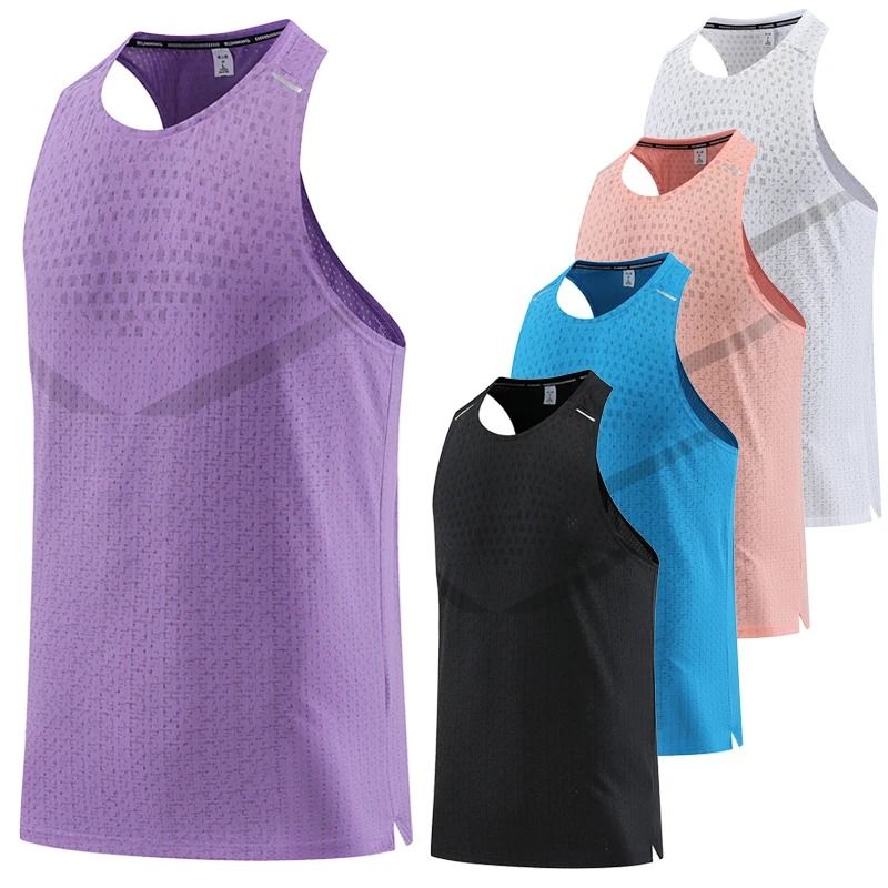 Men Mesh Gym Vest Breathable Running Training Tank Top purple 3xl