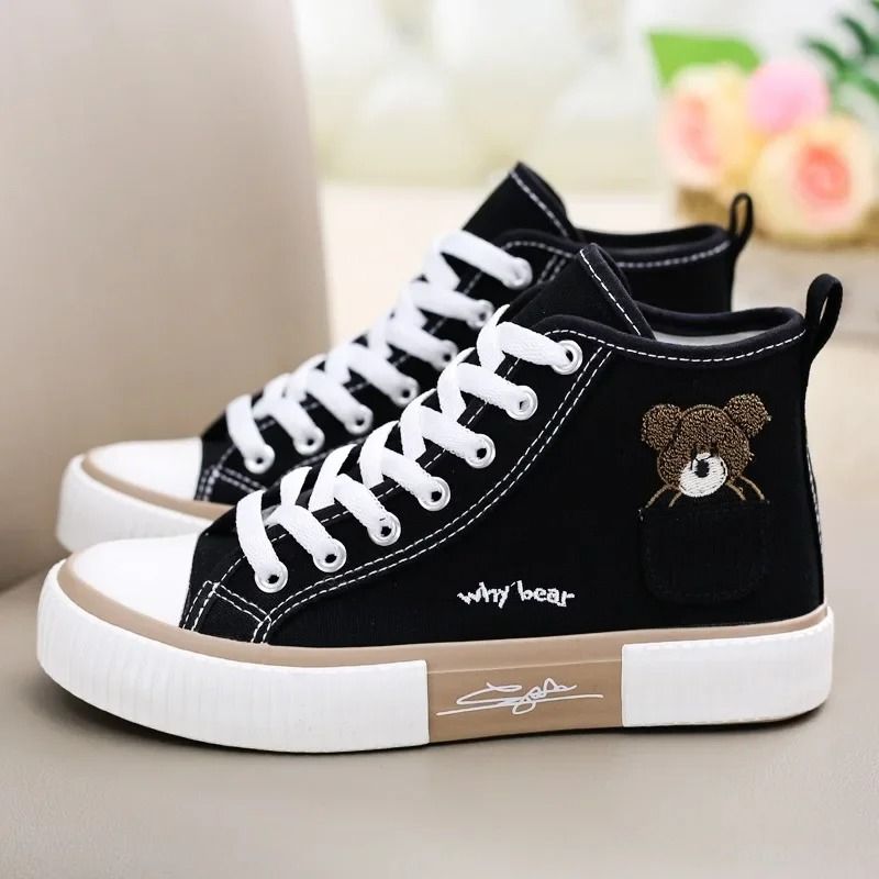 Womens Canvas High Top Sneakers Breathable Casual Shoes white 6