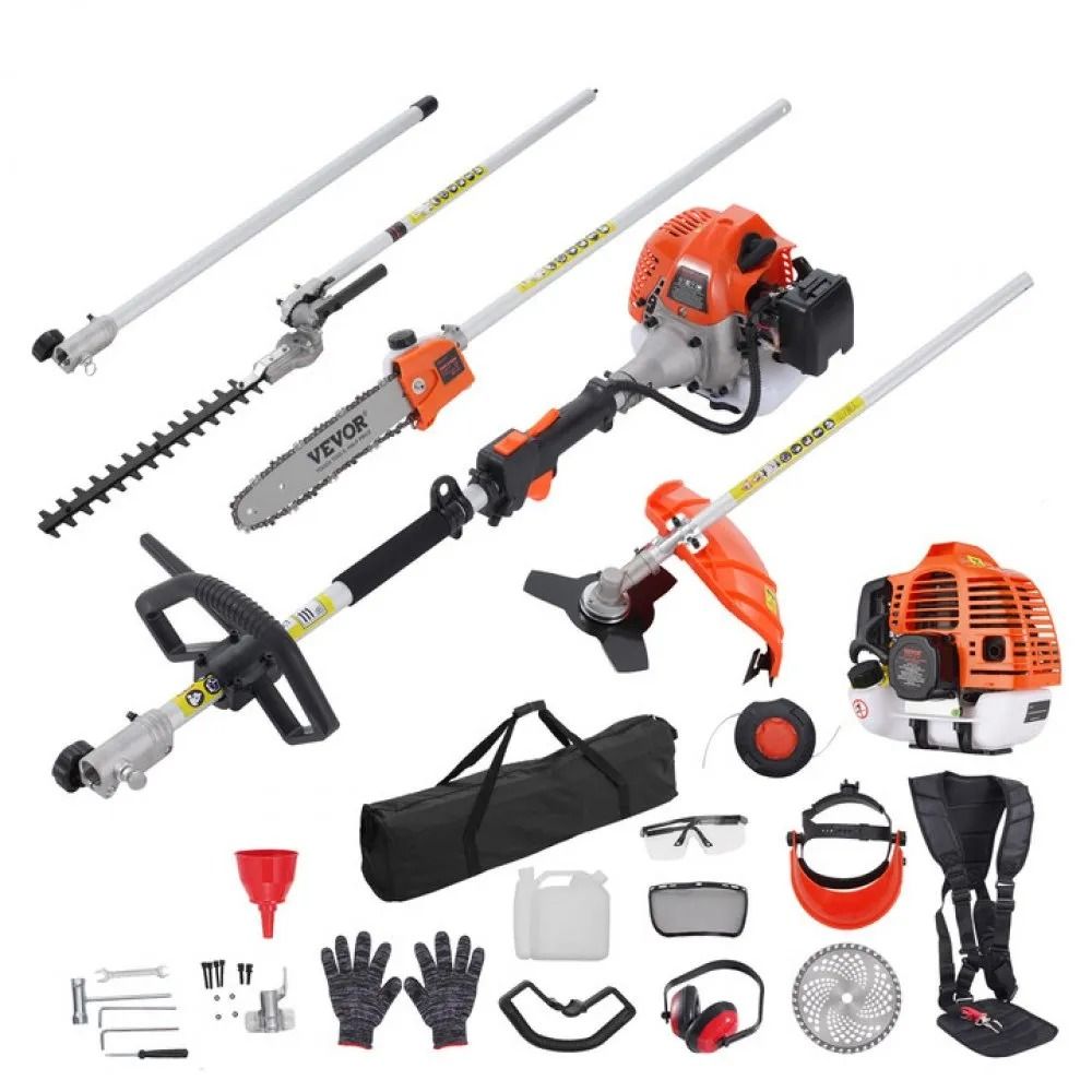 Multi Functional Gas Hedge Trimmer, Weed Eater, Brush Cutter, String Trimmer, Edger, Pole Saw Chainsaw Pruner Multi Functional Gas Hedge Trimmer, Weed Eater, Brush Cutter, String Trimmer, Edger, Pole Saw Chainsaw Pruner