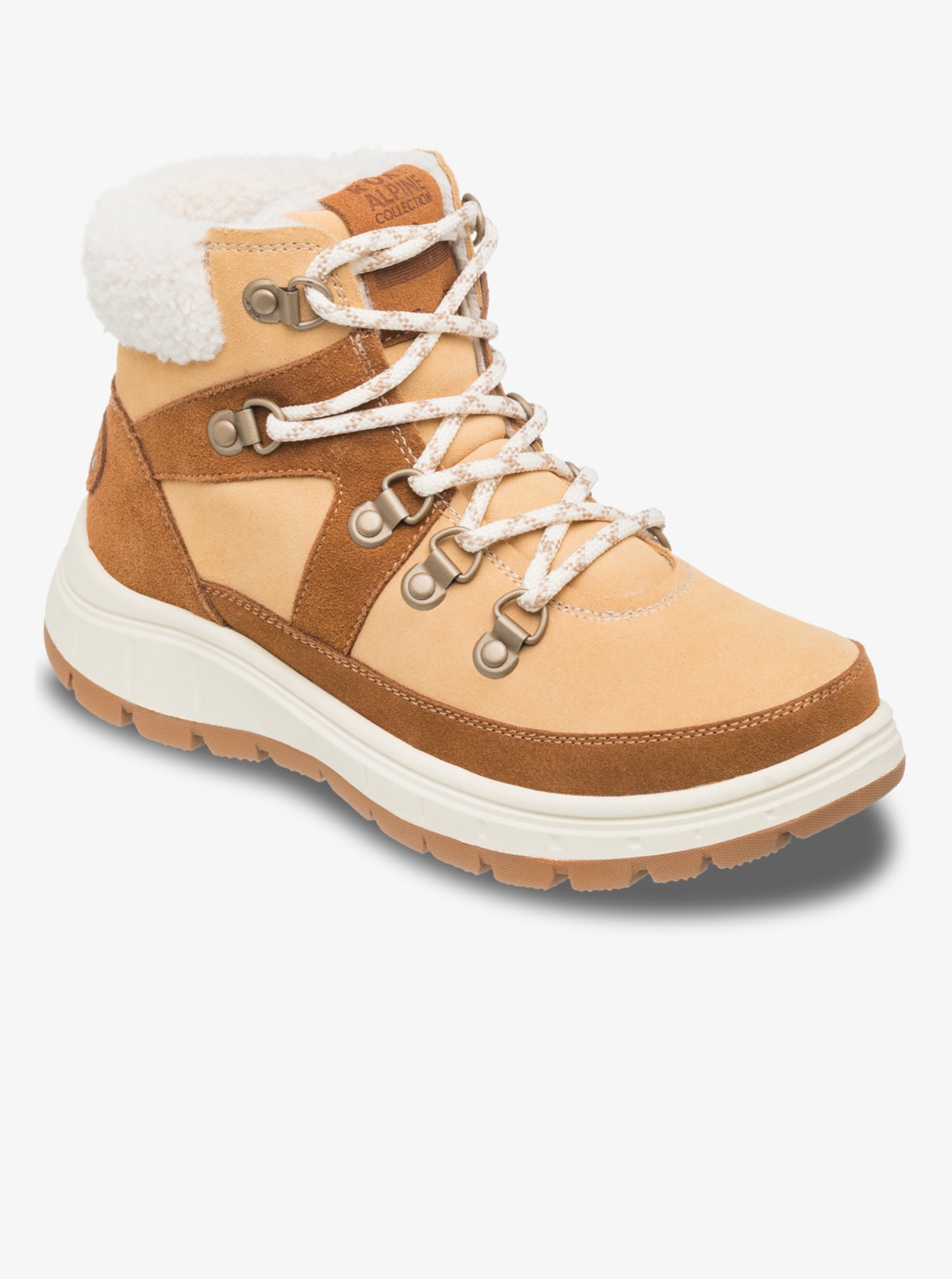 Winterboots ROXY "ALYAH", Damen, Gr. 42, camel, Leder, Synthetik, Schuhe Winterboots, Winterschuhe, Winterstiefel, Snowboots, wasserabweisend & gefüttert