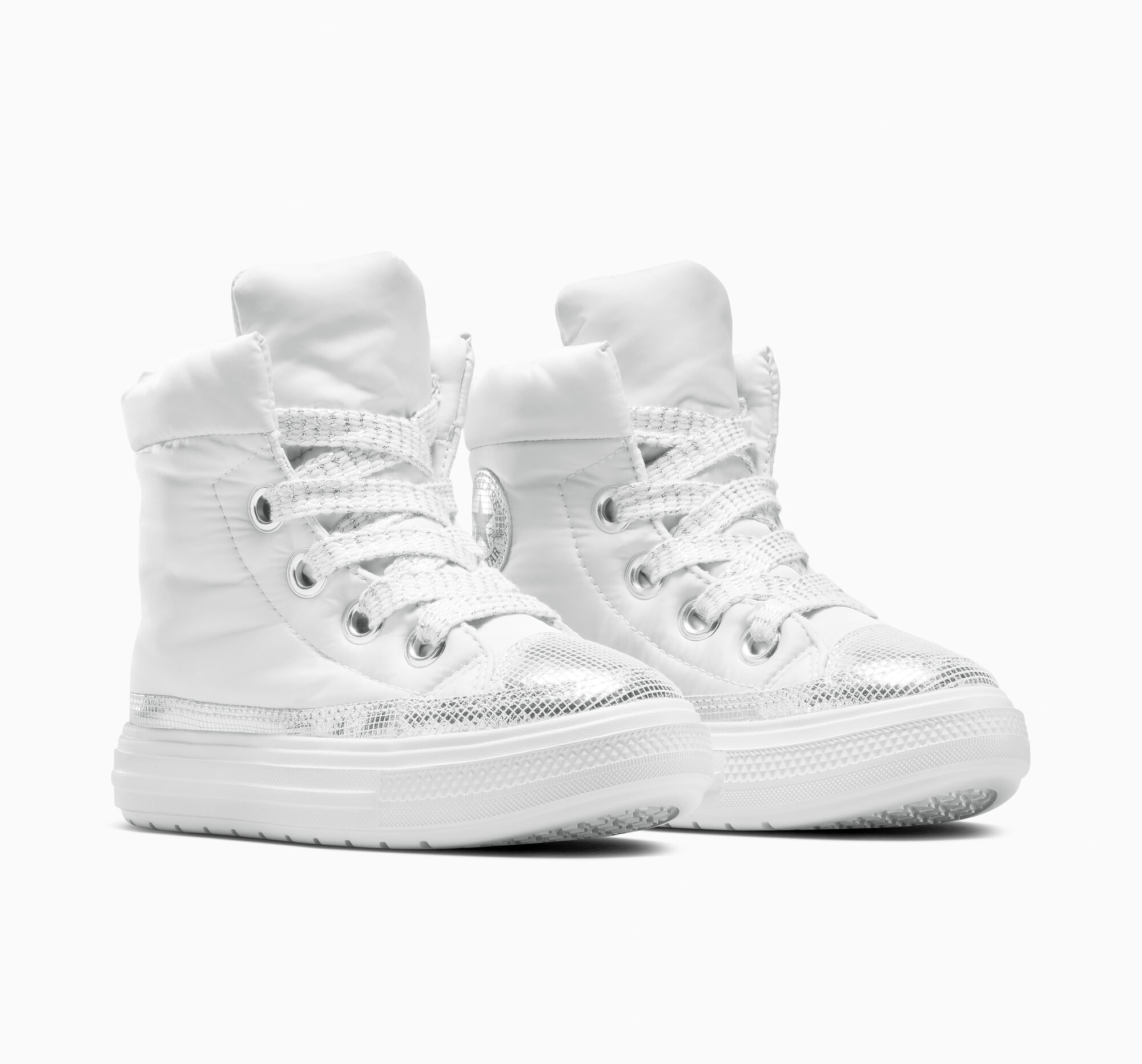 Sneaker CONVERSE "CHUCK TAYLOR ALL STAR ELEMENTS BOOT", Damen, Gr. 37,5, barely grau, silber, schwarz, Textil, Schuhe Sneaker, gefüttert