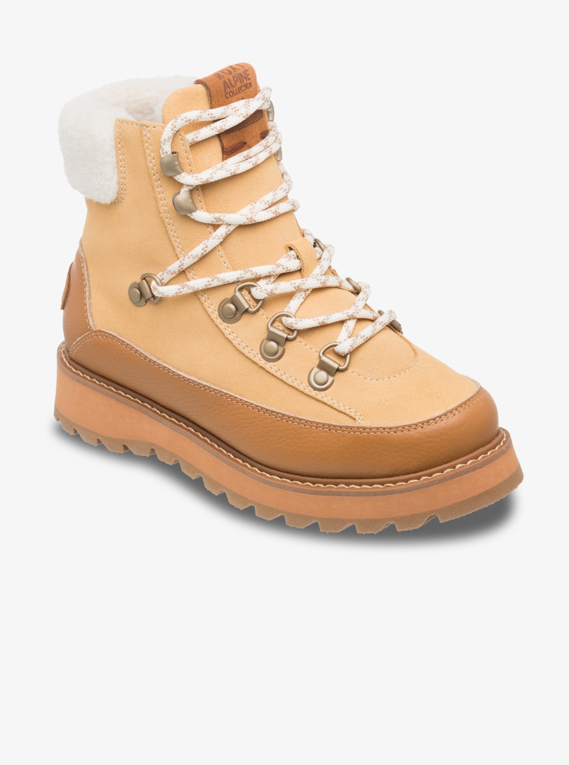 Winterboots ROXY "AZELIE", Damen, Gr. 37, tan, braun, Leder, Synthetik, Schuhe Winterboots, Winterschuhe, Winterstiefel, Snowboots, wasserabweisend & gefüttert