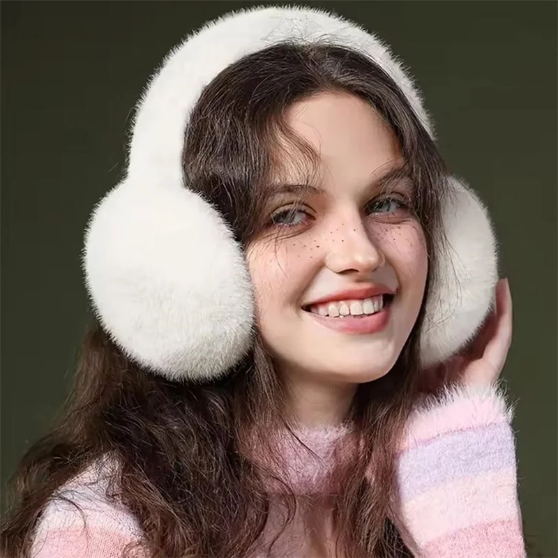 Winter Warme Ohrenschützer Flauschigen Ohrenschützer für Mode Frauen Weiche Plüsch Ohrenschützer Mädchen Jungen Kaltes Wetter Ohr Wärmer Faltbare Ohrenklappen Image