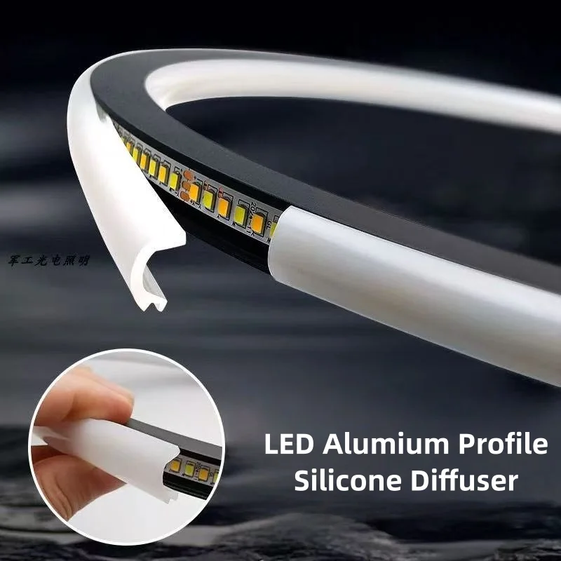 Flexibler LED-Silikon-Diffusor, Kanalstreifen, Licht, austauschbarer Lampenschirm, Zubehör, biegbare Aluminiumprofil-Silikonabdeckung