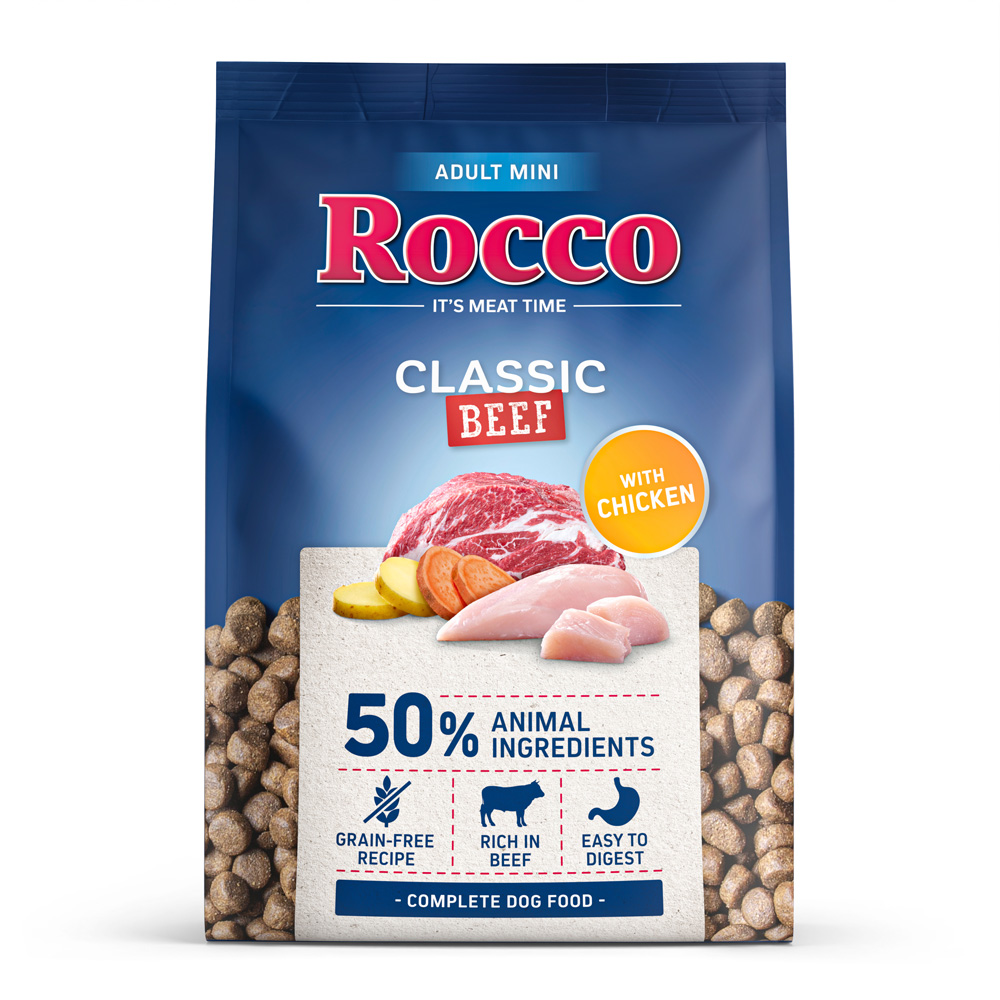 6x1kg Beef with Chicken Mini Adult Classic Rocco Dry Dog Food