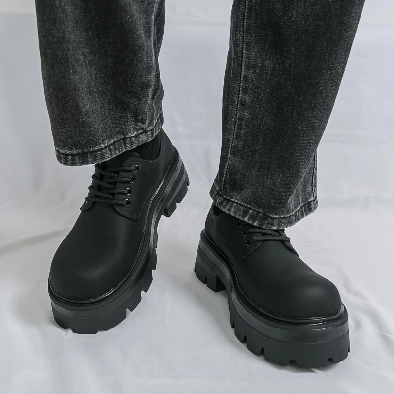 Herren-Derby-Schuhe, PU, dicker Boden, modisch, bequem, lässig, Herrenschuhe, Größe 37–46