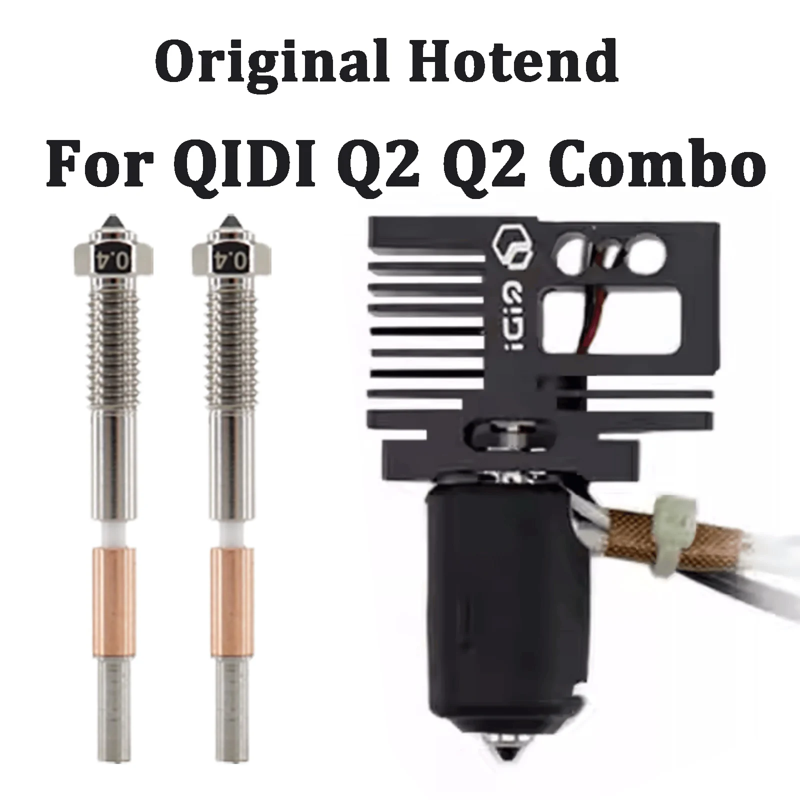 Original Hotend Für QIDI Q2 Q2 Combo 3D Drucker Bimetall Schnell ersatz düse 0,2/0,4/0,6/0,8mm Für QIDI Q2 Hotend teile Image