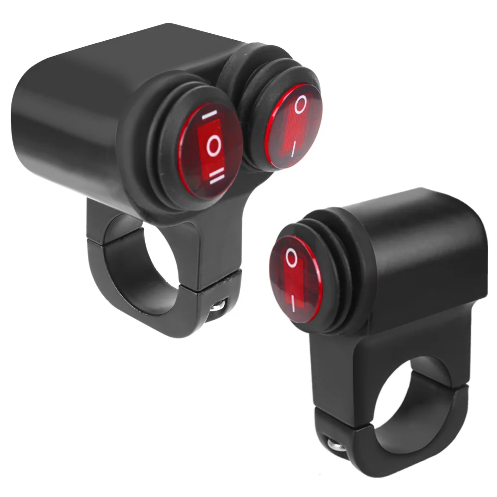 Ein/Aus Schalter Wasserdichte Scheinwerfer Nebel Spot Licht Motorrad Lenker Licht Schalter Aluminium Legierung 12V Motorrad Zubehör Image