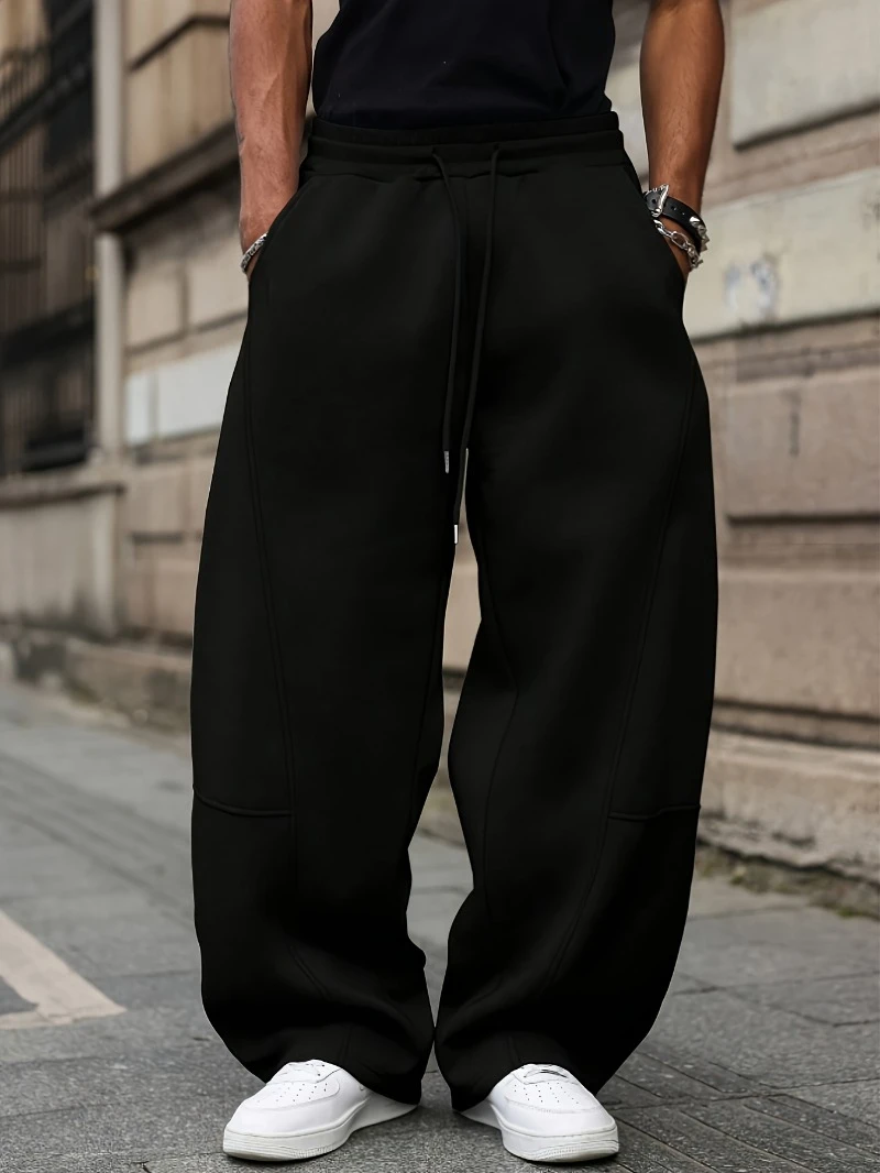 Lockere Herrenhose mit weitem Bein, lässige lange Hose für Frühling/Herbst, trendiger, vielseitiger amerikanischer Street-Stil Image