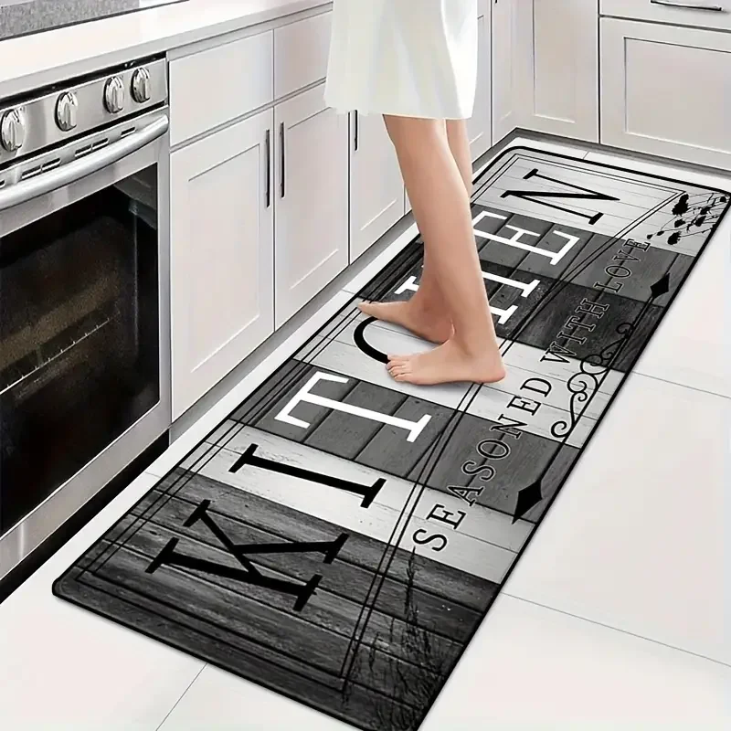 VIKAMA Kitchen Mat Dining Room Entrance Floor Mat Durable Carpet Hallway Mat Machine Washable Absorbent Non-slip Home Decor