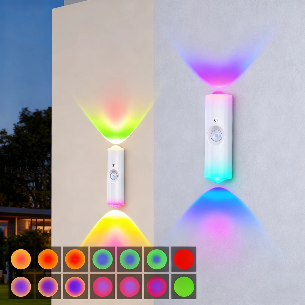 Intelligentes RGB-Nachtlicht mit Farbverlauf, magnetischer Bewegungsmelder, wiederaufladbare Wandleuchte für Schlafzimmer, Badezimmer, Schrank, Garten, Heimdekoration
