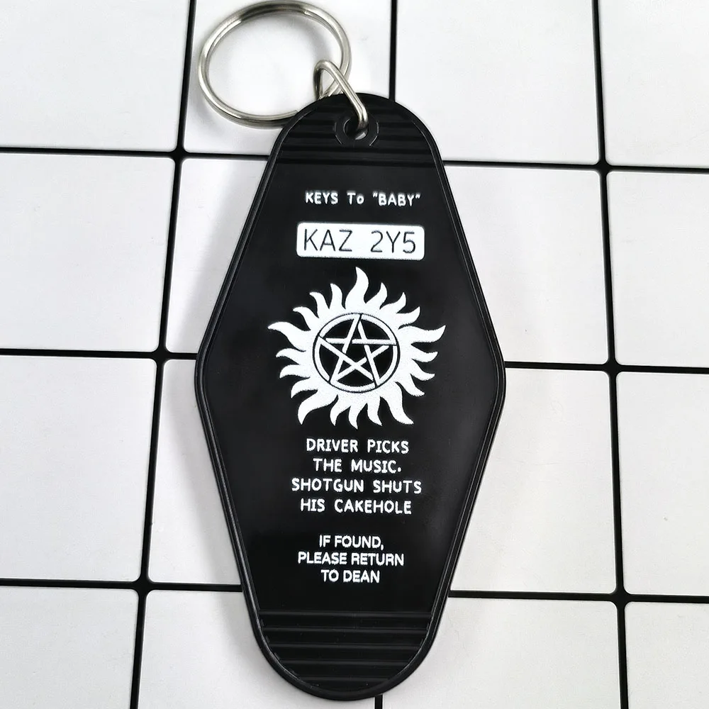 Supernatural Driver Picks The Music Shuts His Cake Hole Schlüsselanhänger, klassische Linien, Peripheriegeräte, Retro-Schlüsselanhänger, Anhänger, Zubehör, Geschenk Image