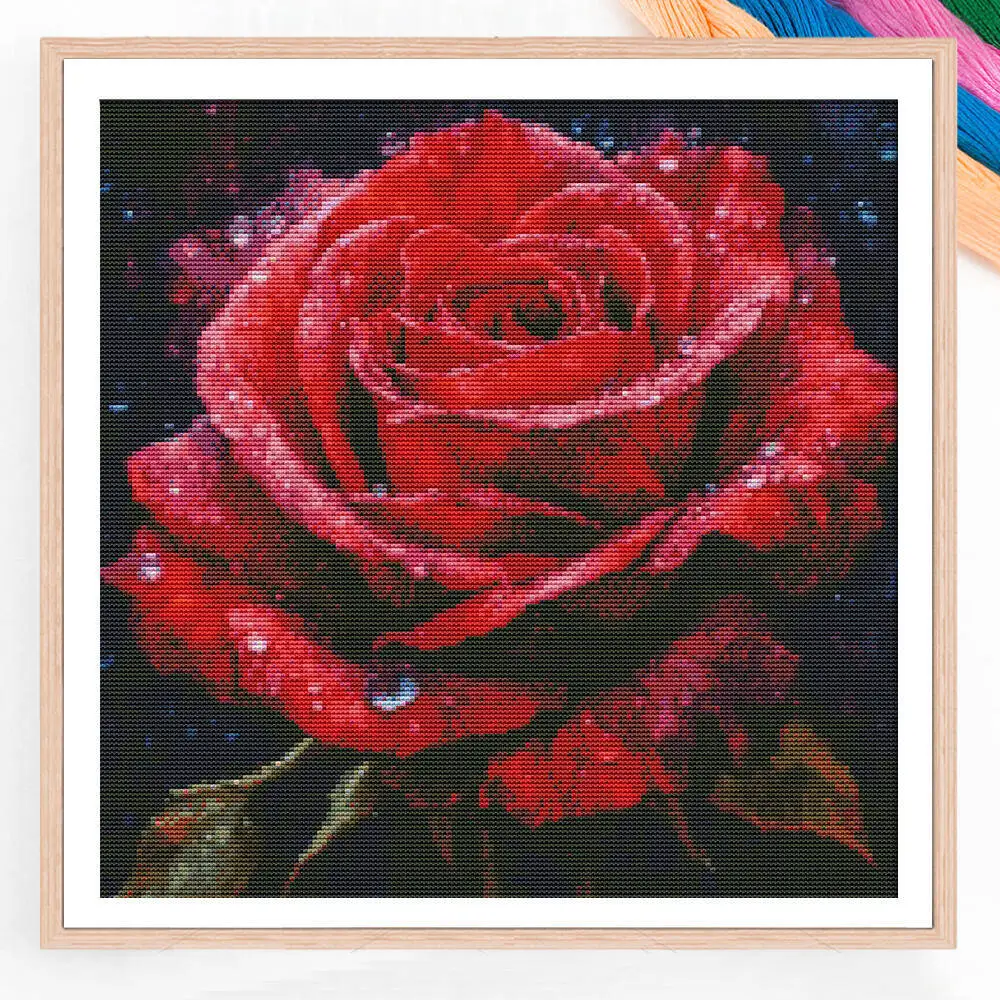 Kreuzstich Kuh Tier DIY voller Kis Stickerei Cale Blume 11CT gedruckt Leinwand Schmetterling einzigartige Home Decor Image