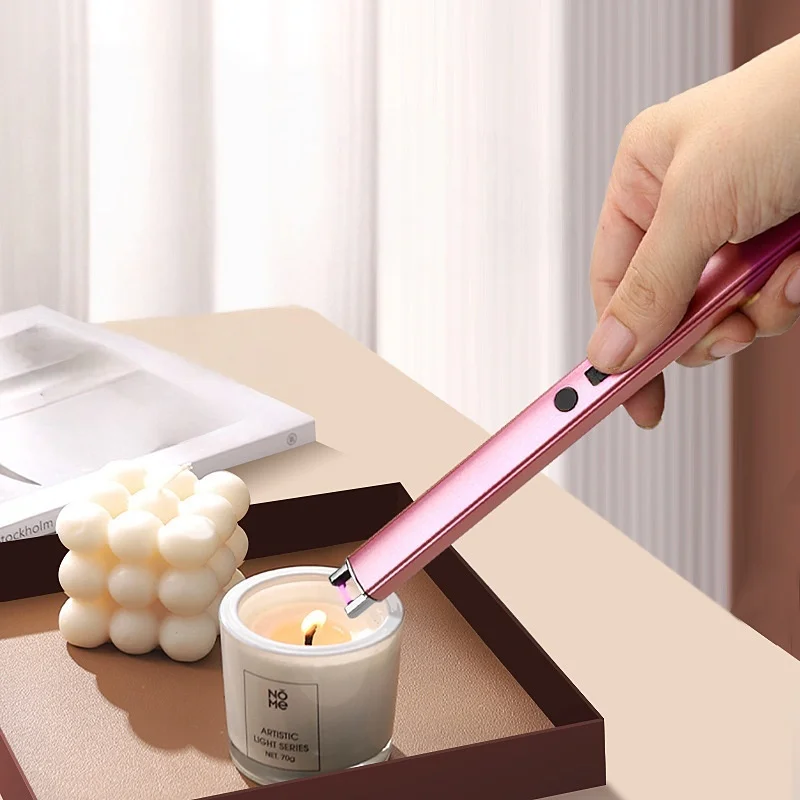 Heißer Verkauf Winddicht Pulse Arc Zündung Feuerzeug Sicherheit Lock Batterie Display Bildschirm Outdoor Camping USB Elektrische Feuerzeug Image