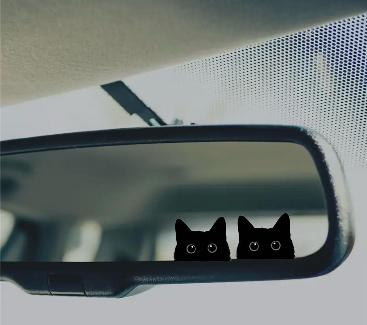 3 adesivi per specchietti retrovisori a forma di gattino per auto, adesivi in vinile che sbirciano, accessori per auto, adesivi per auto per donne e r