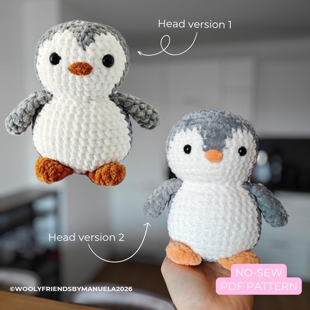 Schema all'uncinetto senza cuciture, modello all'uncinetto per pinguino paffuto, schema all'uncinetto PDF, amigurumi, pinguino, inglese