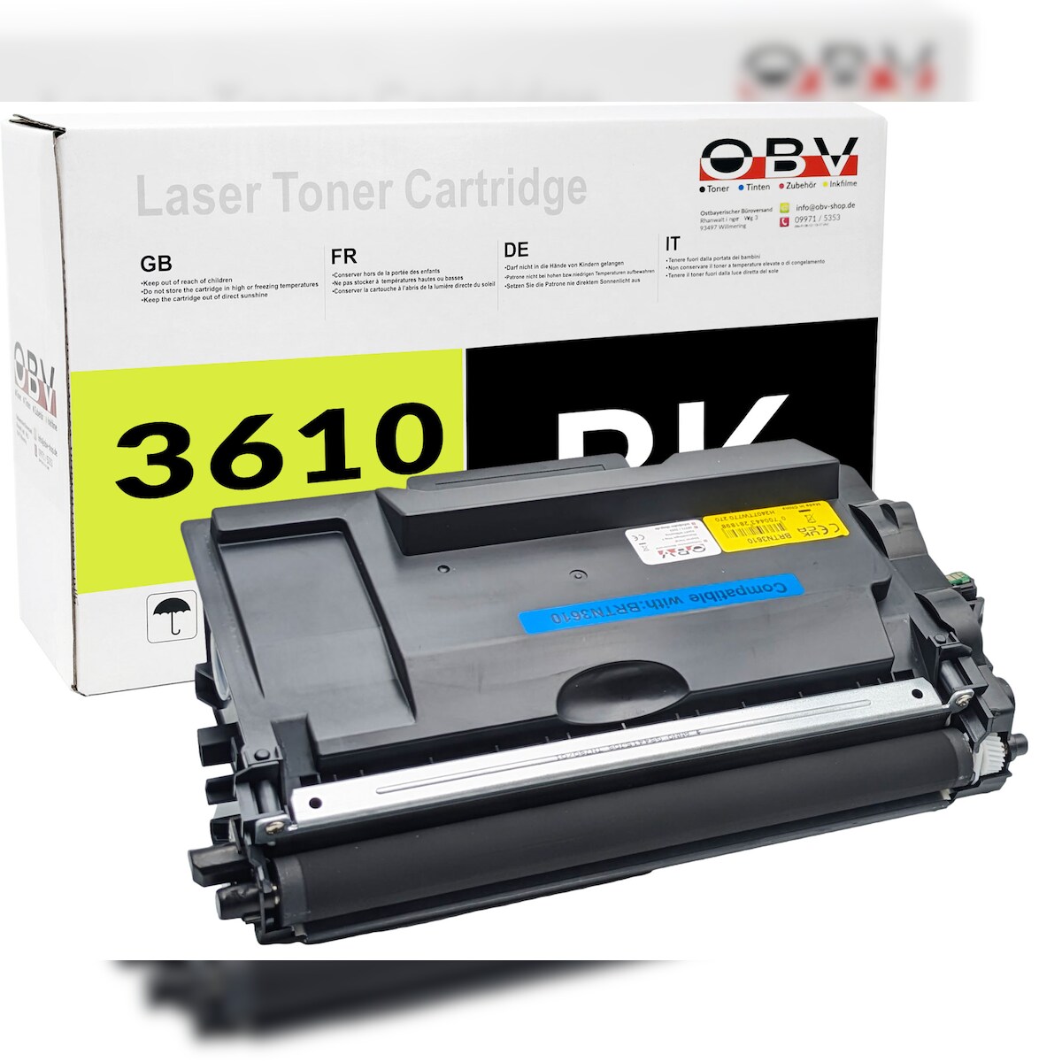 OBV Toner kompatibel Brother MFC-L6710DW MFC-L6910DN HL-L6415DN ersetzt TN-3610 – Schwarz – 18.000 Seiten Image